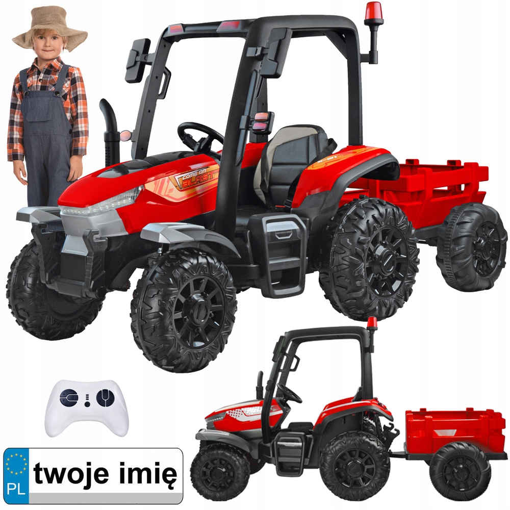 

Duży Traktor z przyczepą 4x4+ pilot światło PA0266