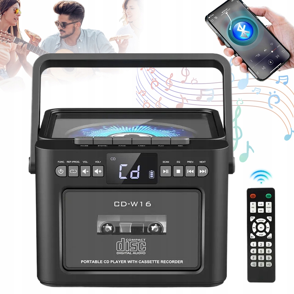 Bluetooth Reproduktor Přenosný Boombox Fm Rádio Usb Sd Aux MP3 S Dálkovým Ovládáním