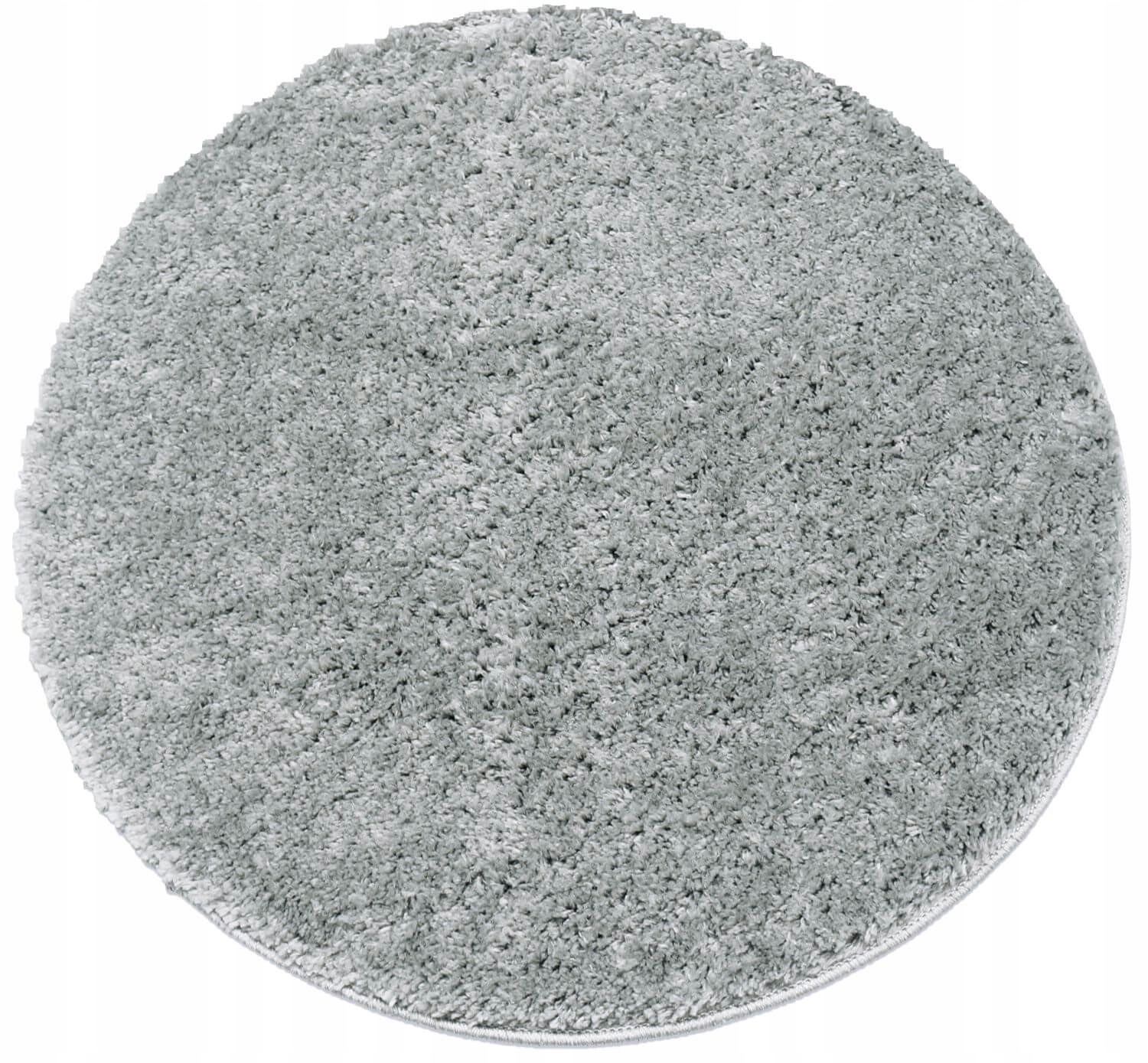Koberec Shaggy Kulatý Chlupatý Do Obývacího Pokoje Ložnice Plyšový Šedý 100X100