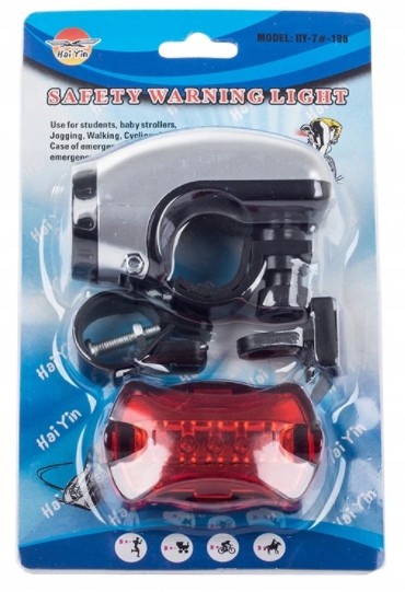 LAMPKA LATARKA ROWEROWA ROWER 5+5 LED ZESTAW Model oświetlenie