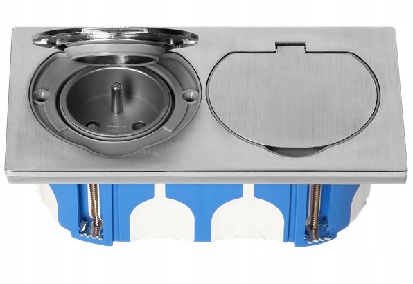 Zapuštěná dvojzásuvka Orno, nerez IP55 s krabicí