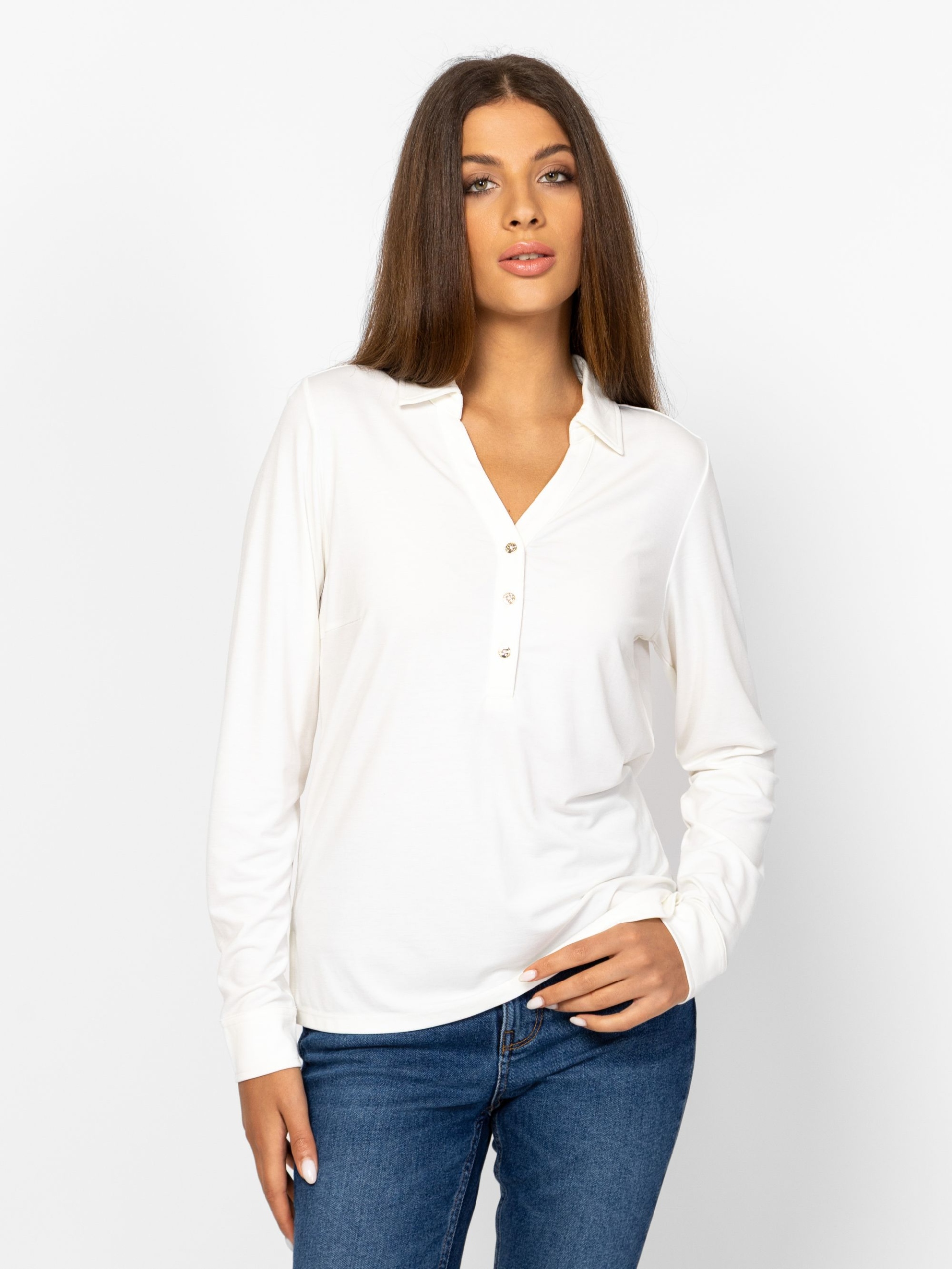 Heavytools Dámská Elegantní Halenka S Dlouhým Rukávem Runa Ecru Krémová S