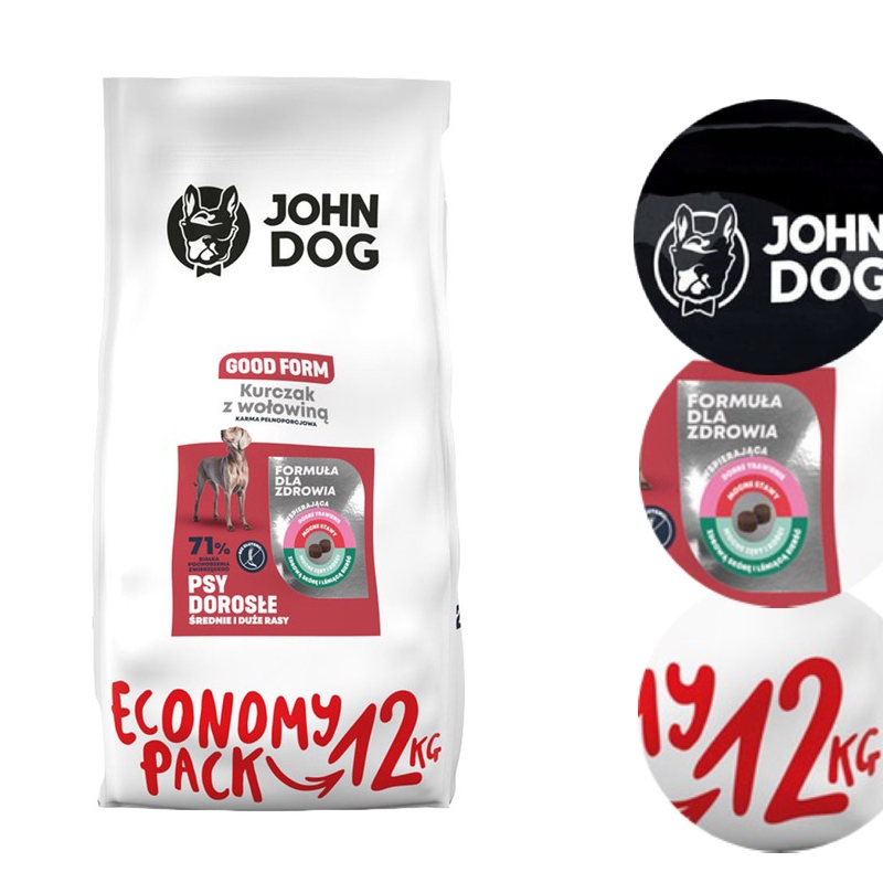 John Dog Śr/duż Rasy Form Good Form Kurczak Z Wołowiną 12 kg