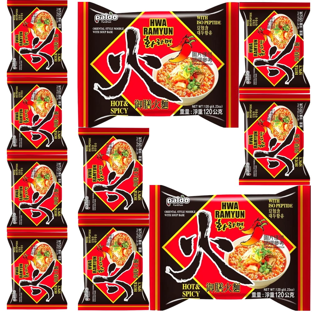10 x Korejská instantní polévka s těstovinami Instant Hwa Ramyun Hot 120 g Paldo