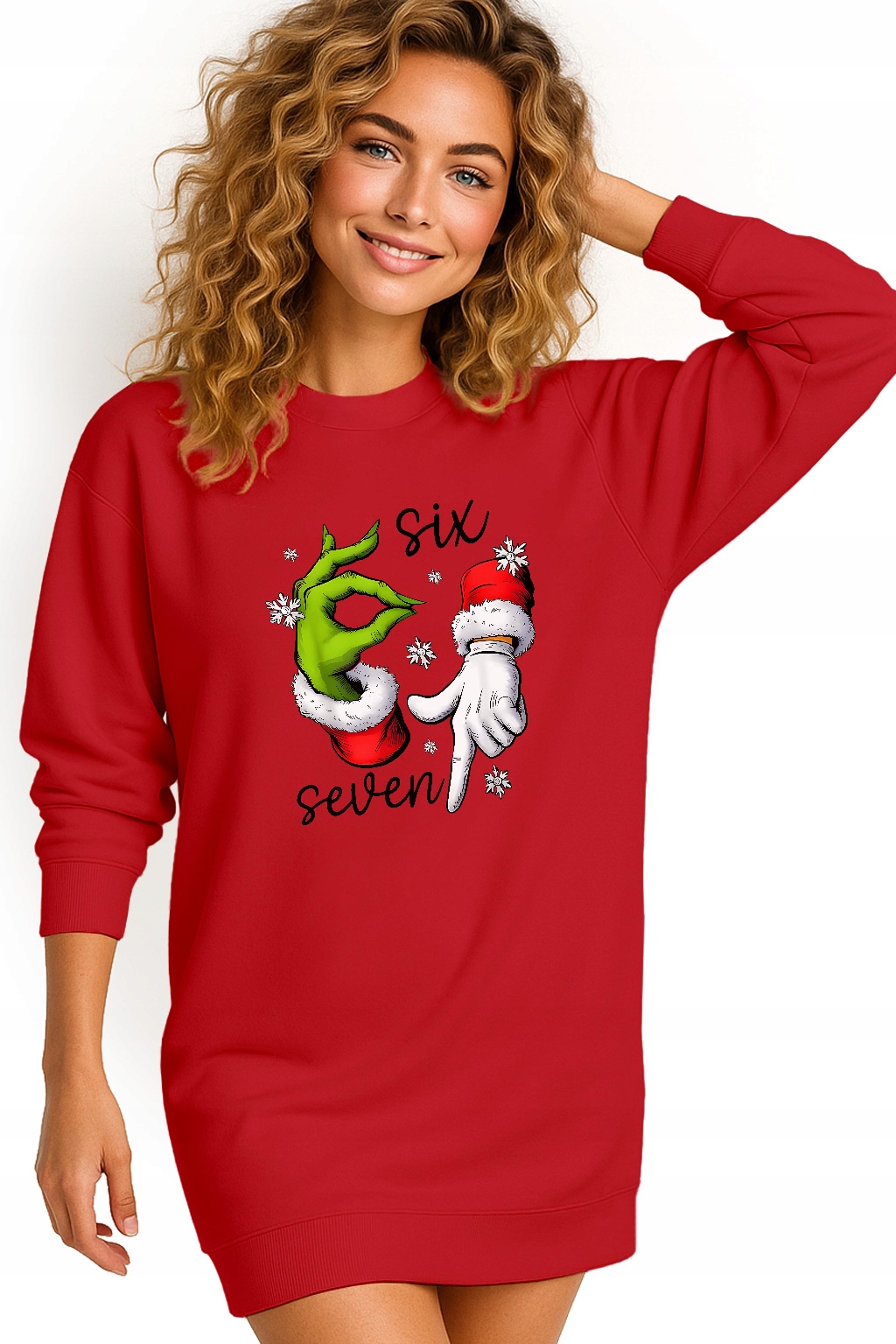 Mikina Vánoční Oversize Šaty Six Seven 67 Grinch Dárek XL