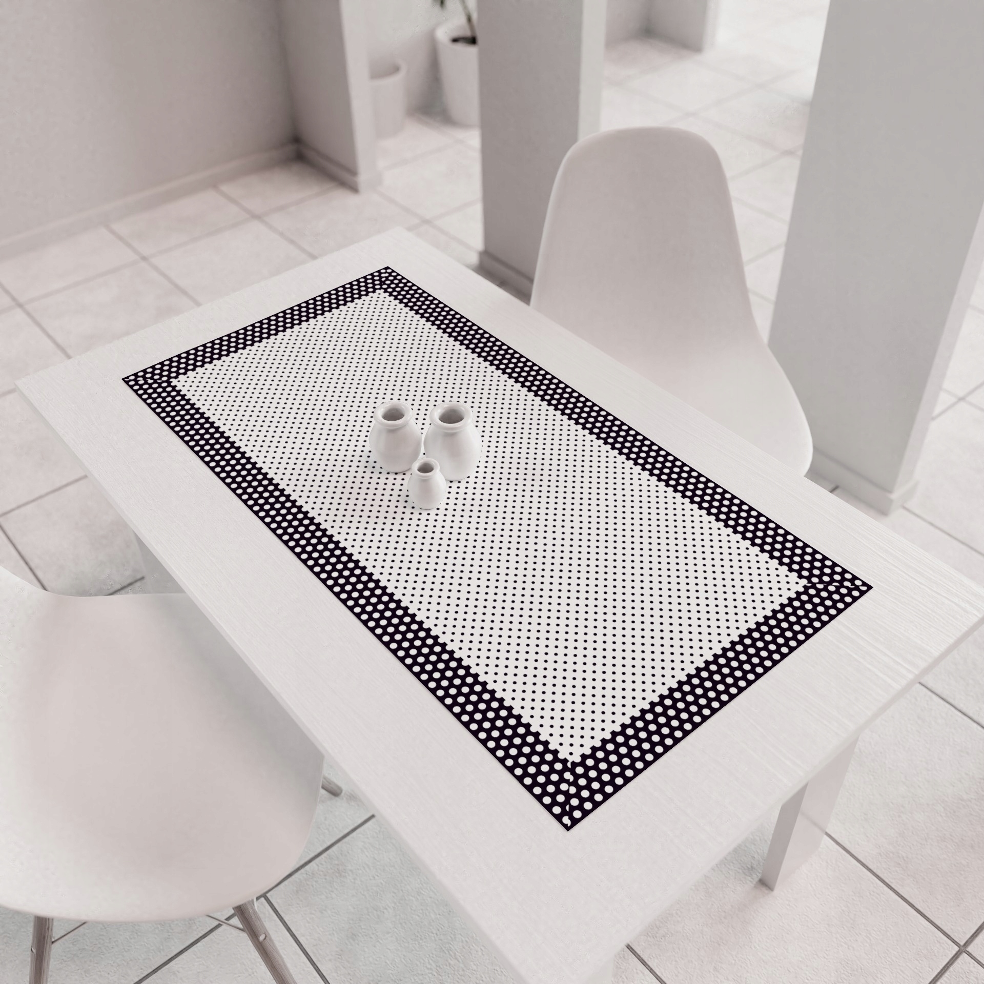 Obrus Czarne Groszki 150x220cm