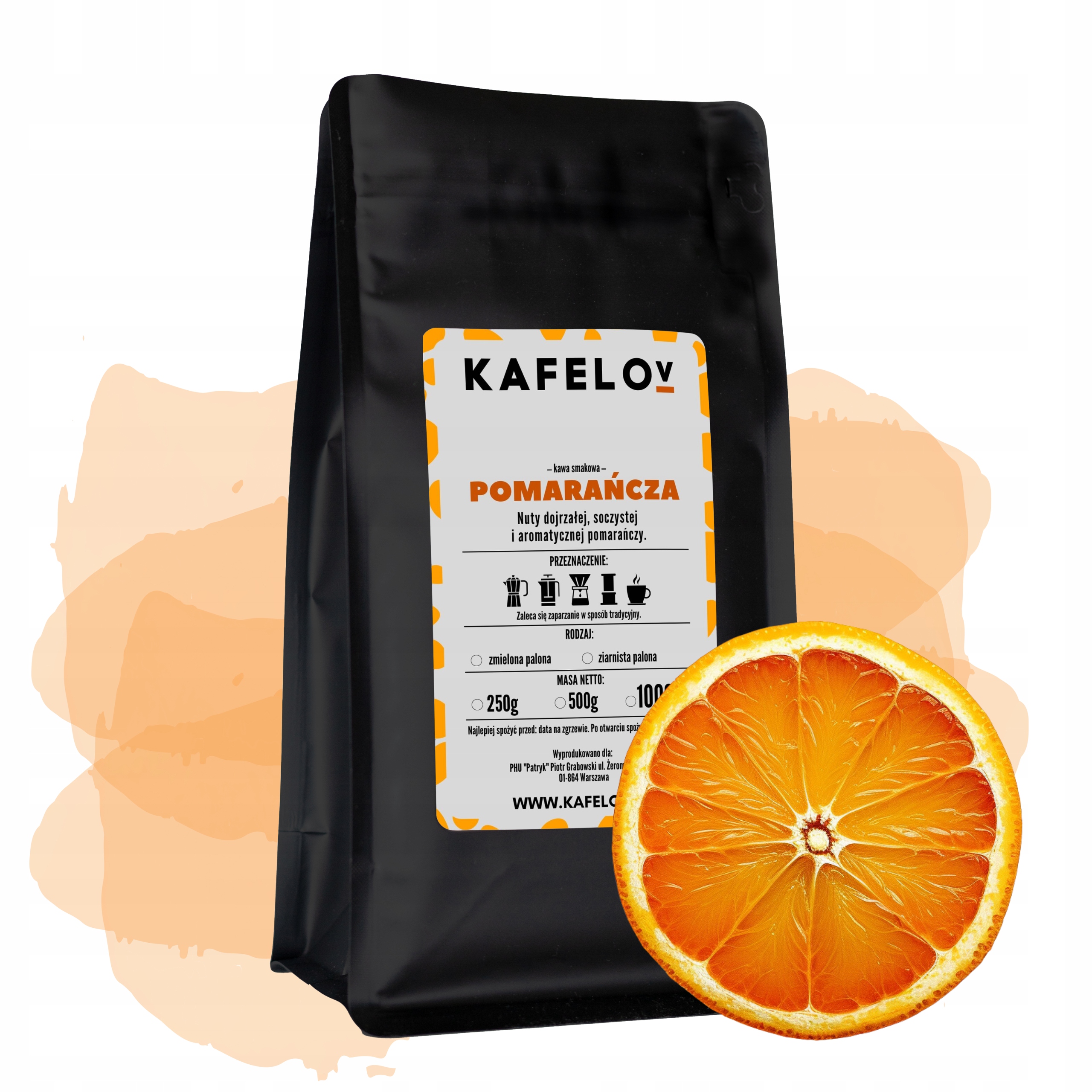 Levně Káva Kafelov aromatická Pomerančová 1000 g Zrnková