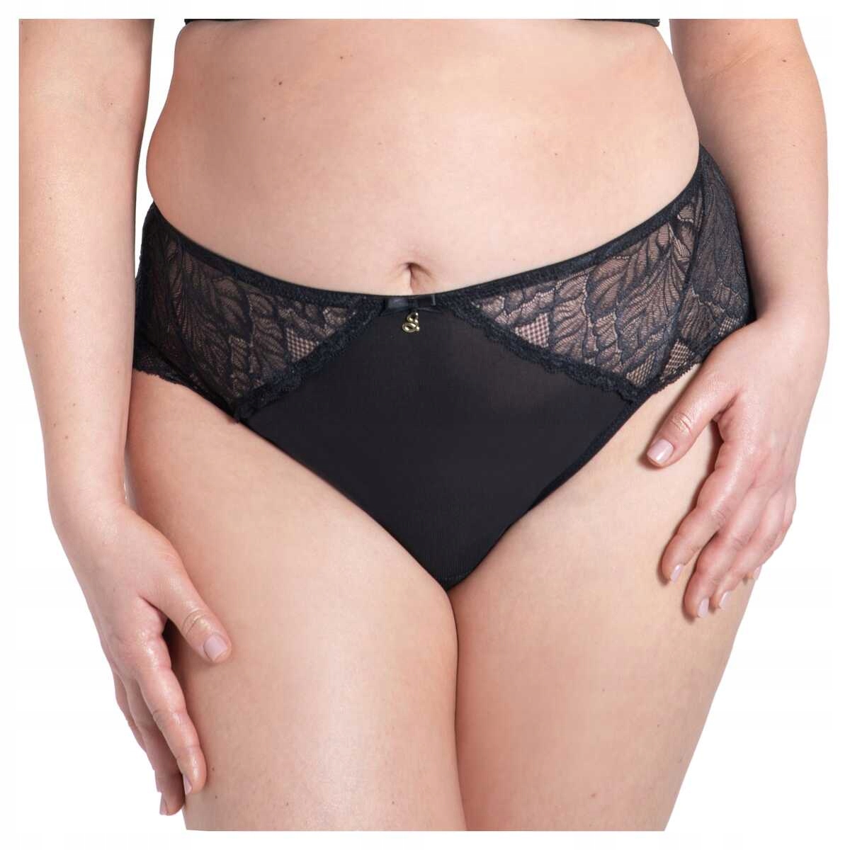 Samanta Kalhotky dámské krajkové kalhotky Amelia B400 černé L