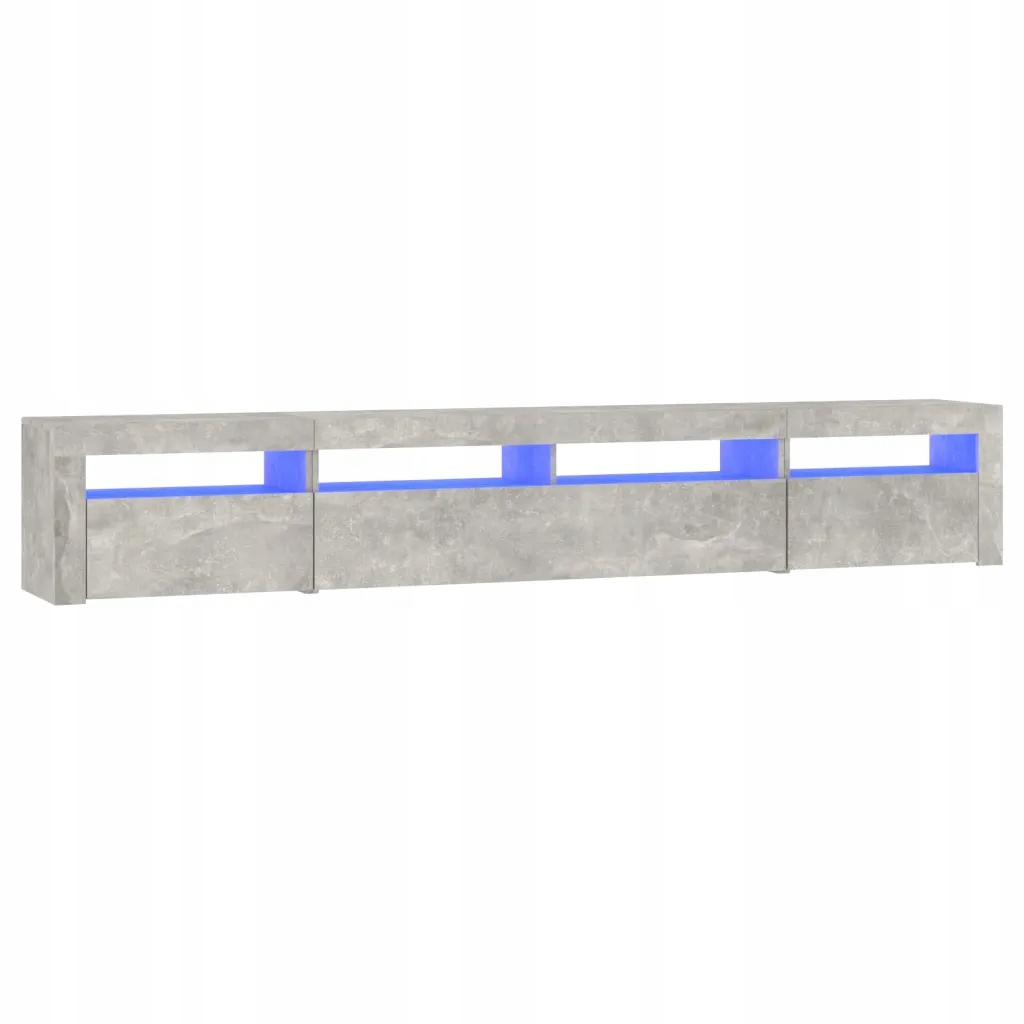 Tv skříňka s Rgb Led osvětlením, materiál na bázi dřeva, šedý betonu,