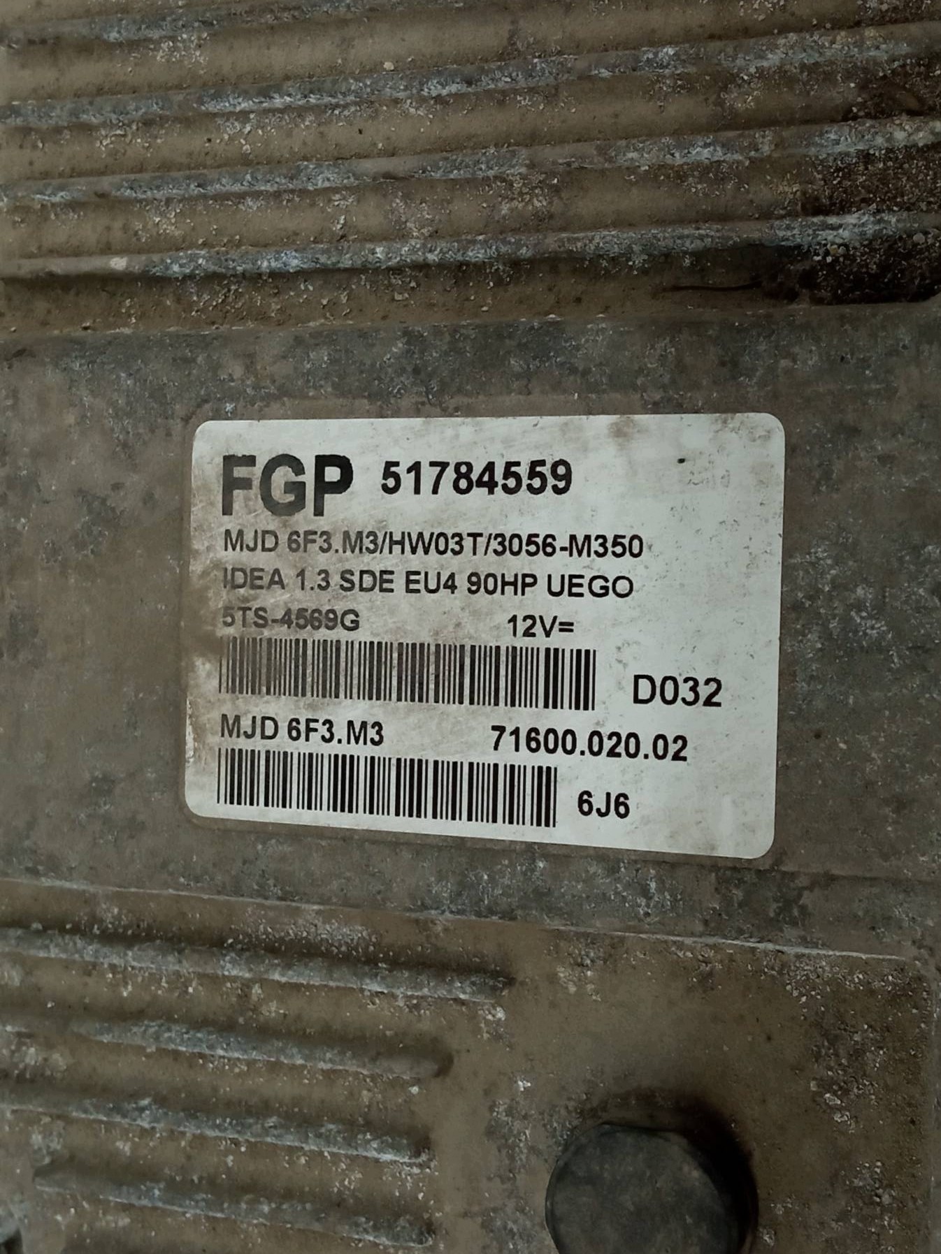 Centralina Motore 51784559 1.3 JTD 74KM Fiat Idea e (2003-2012)