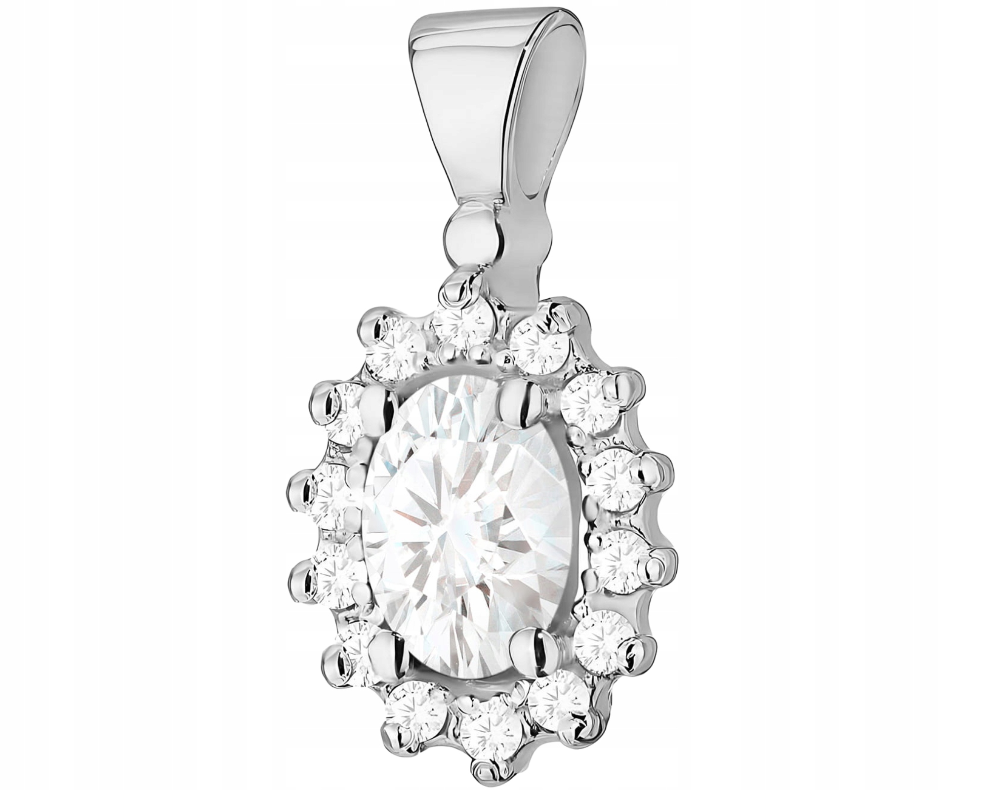 Přívěsek Z Bílého Přívěsek S Diamanty Lab 585 Jako Dárek Gravírování