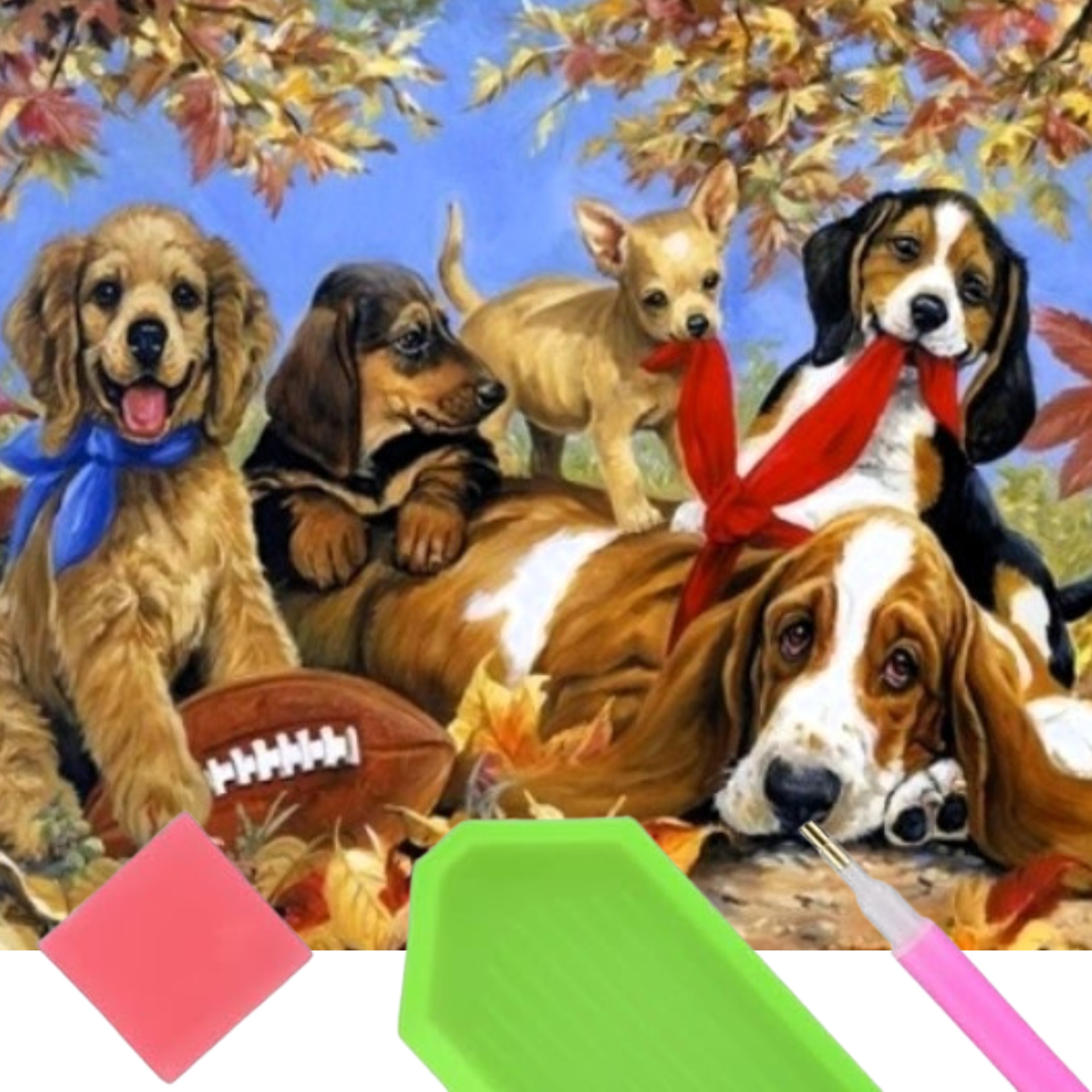 Velká Diamantová Výšivka 80X40 XXL Diamond Painting Zvířata Pejsci Psi Pes