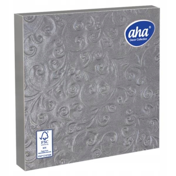 

Serwetki papierowe 33x33 srebrne tłoczone 20 szt.