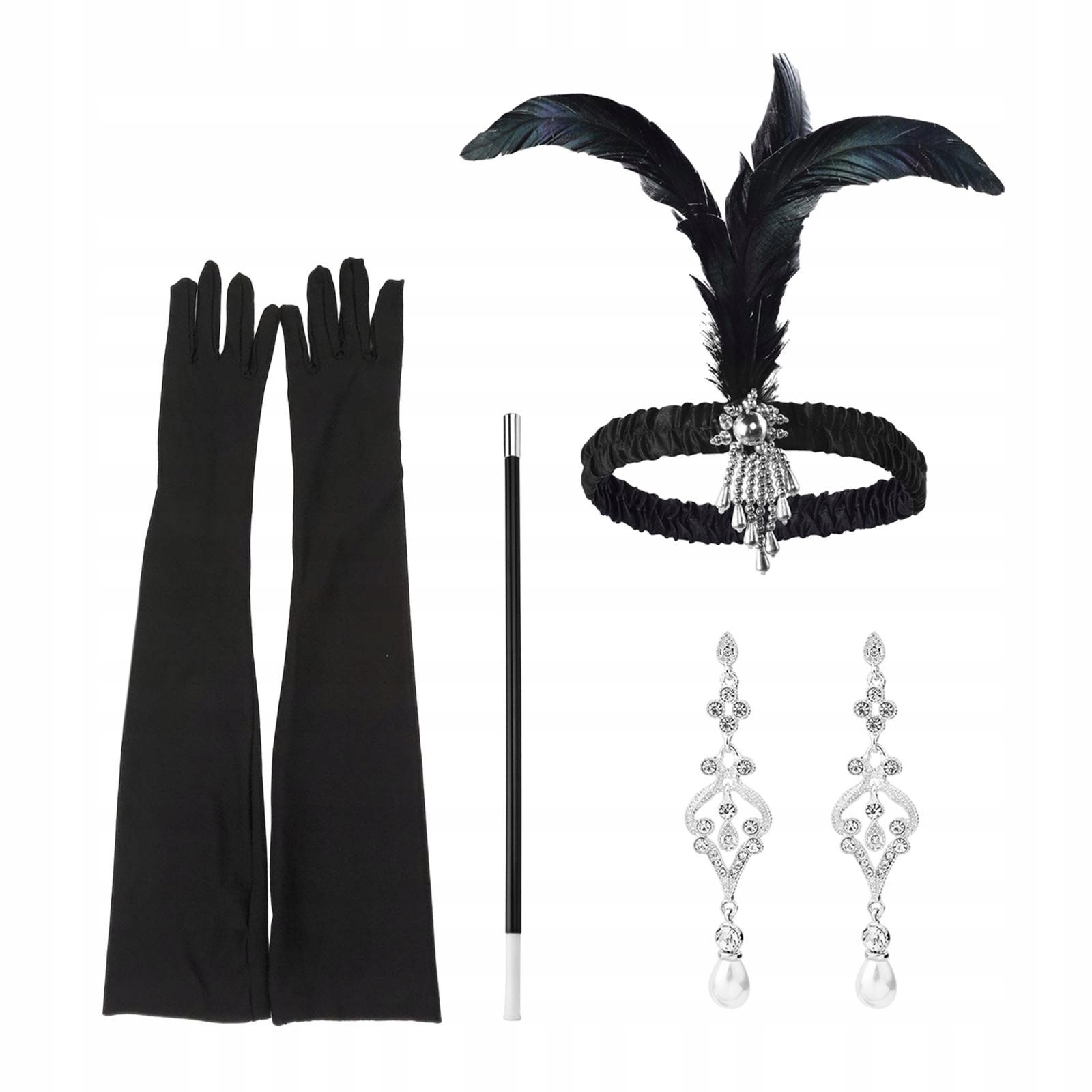 4-częściowy kostium w stylu retro, lata 20., Zdobienia brak