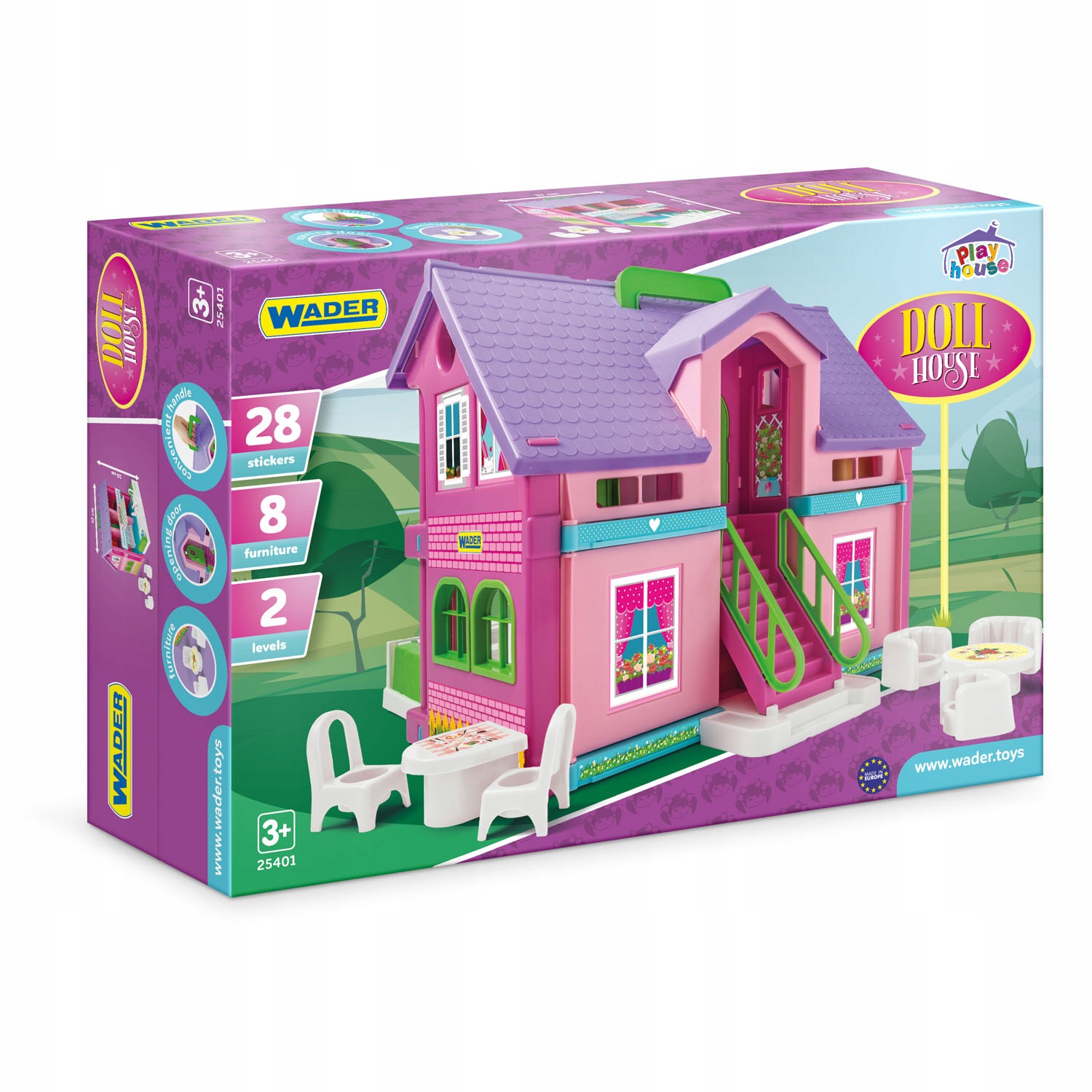 25401 Pietrowy Domek Dla Lalek Z Mebelkami I Naklejkami Wader Play House