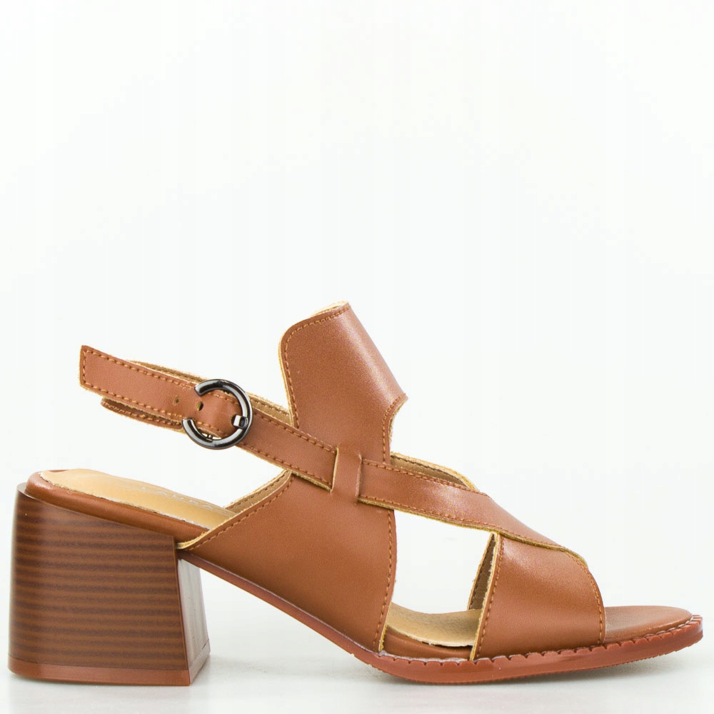 Hnědé Sandály Na Špici, Spona Z Eko Kůže, Velikost 36