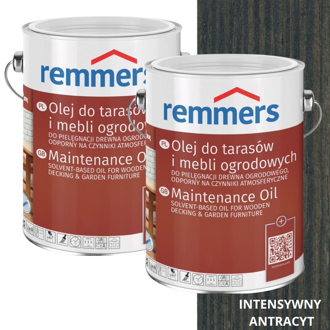 Remmers Olej Na Terasy, Nábytok, Drevo 10 L, Intenzívny Antracit, Sada 2X5 L