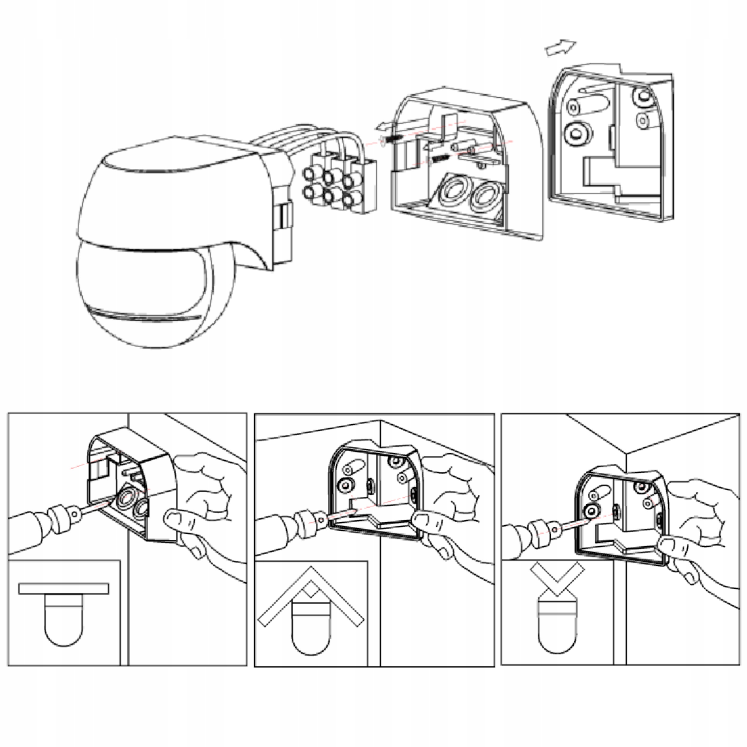 CZUJNIK RUCHU ZMIERZCHU ZEWNĘTRZNY LED ROGOWY REGULACJA 1200W BIAŁY IP44 Stan opakowania oryginalne