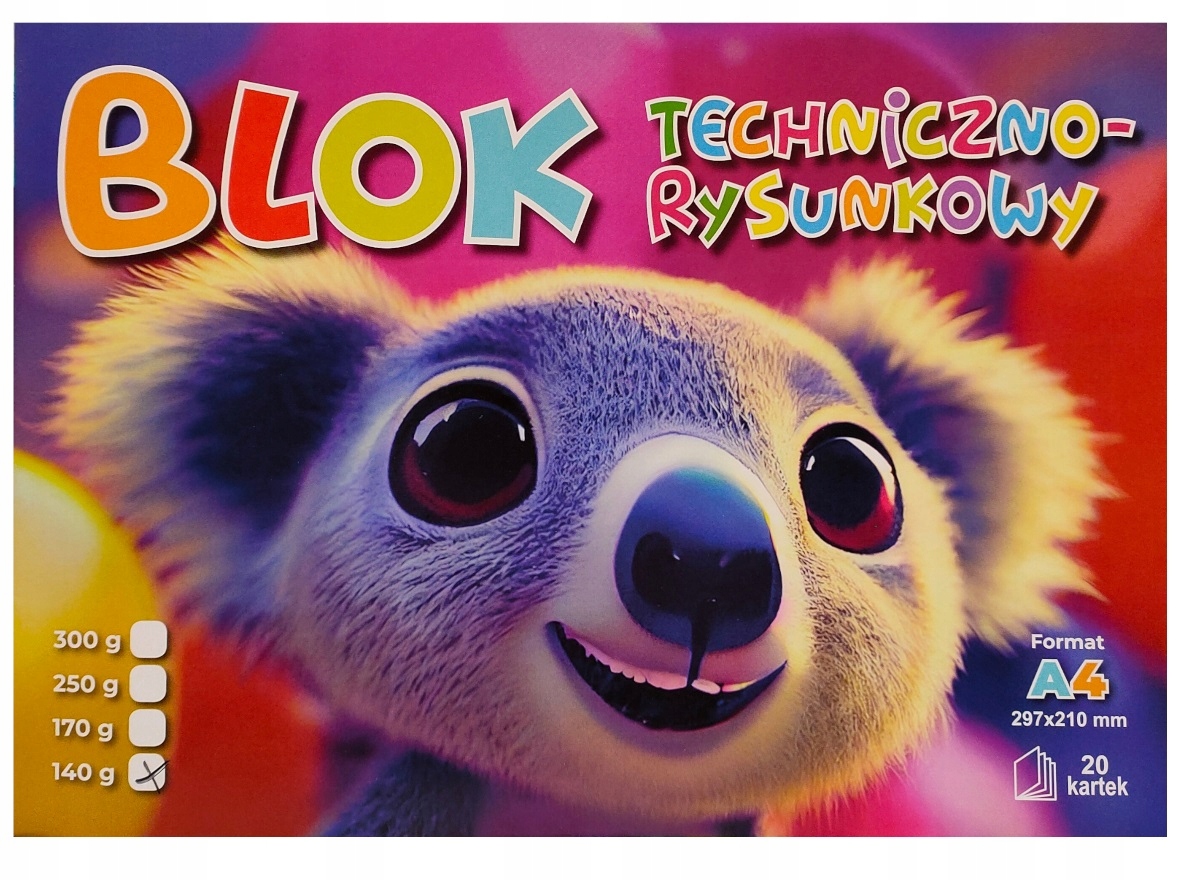 Blok rysunkowy A4 140g 20 kartek