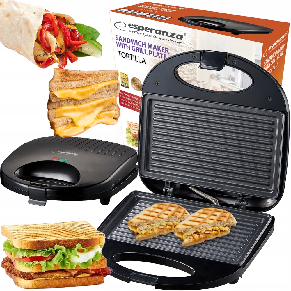

Opiekacz Toster Kanapki Grill Tortilla 1000W Mocny