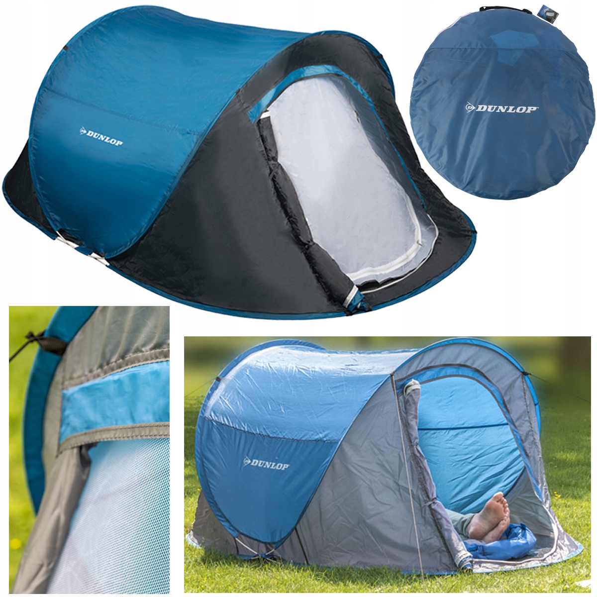 Namiot samorozkładający się 2 osobowy Wodoodporny turystyczny Dunlop