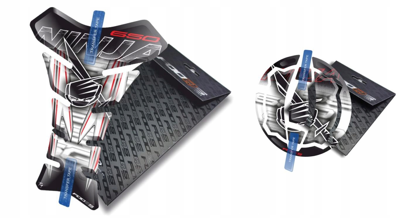Tank-pad Cap-pad od společnosti Fooqs Kawasaki Ninja 650 Nový Model Bílý Červený