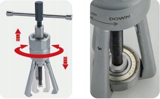 Sťahovák Ložisk Koles 3 Ramenný Mini 19-45 mm 2T 2000 kg King Tony 7965-02