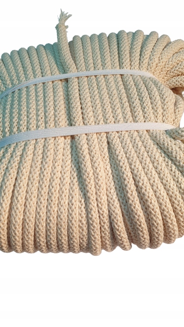 Sznurek bawełniany okrągły, knot 6,0mm 50mb Nat