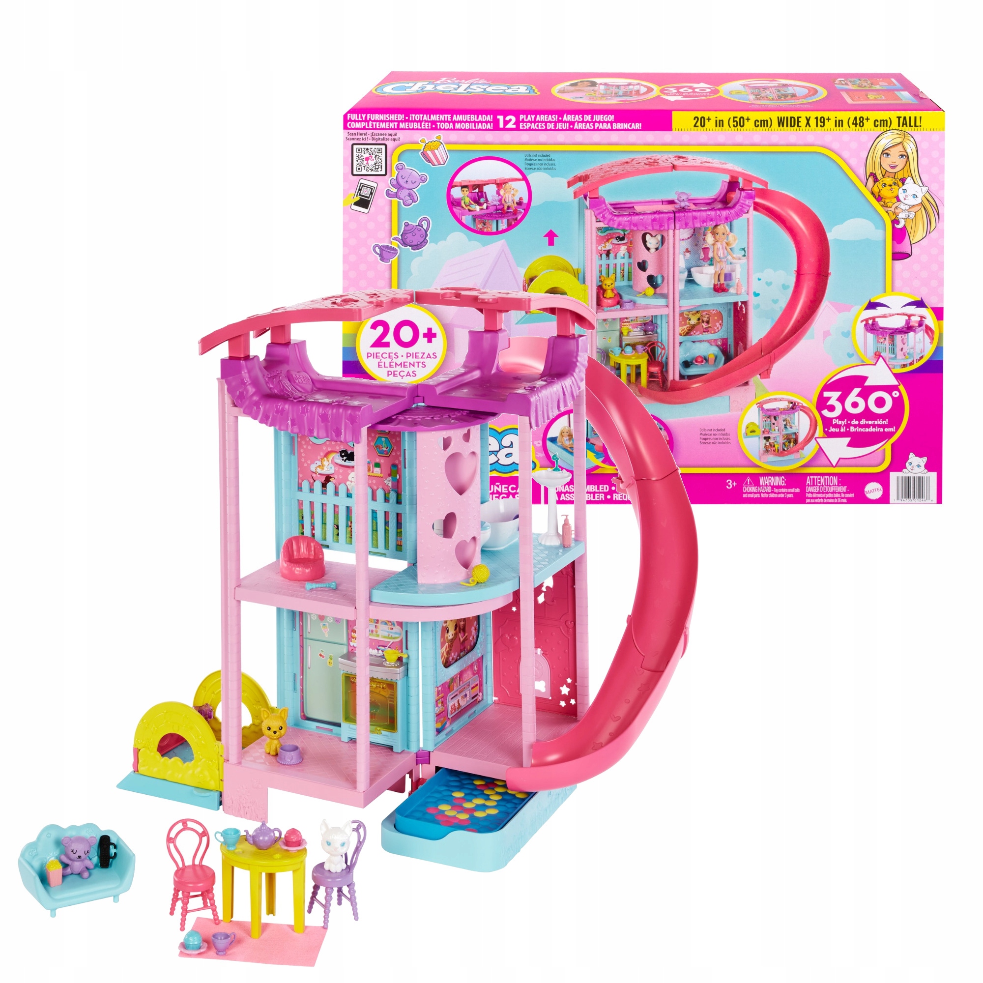 

Barbie Chelsea Domek Zabaw dla lalek + akcs. HCK77