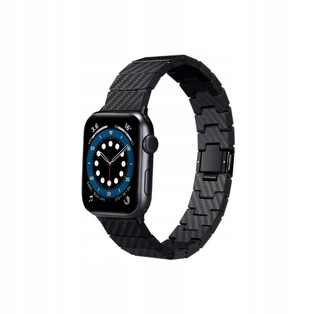 Řemínek pro Apple Watch 42/44/45/49mm Pitaka Carbon Fiber tmavý