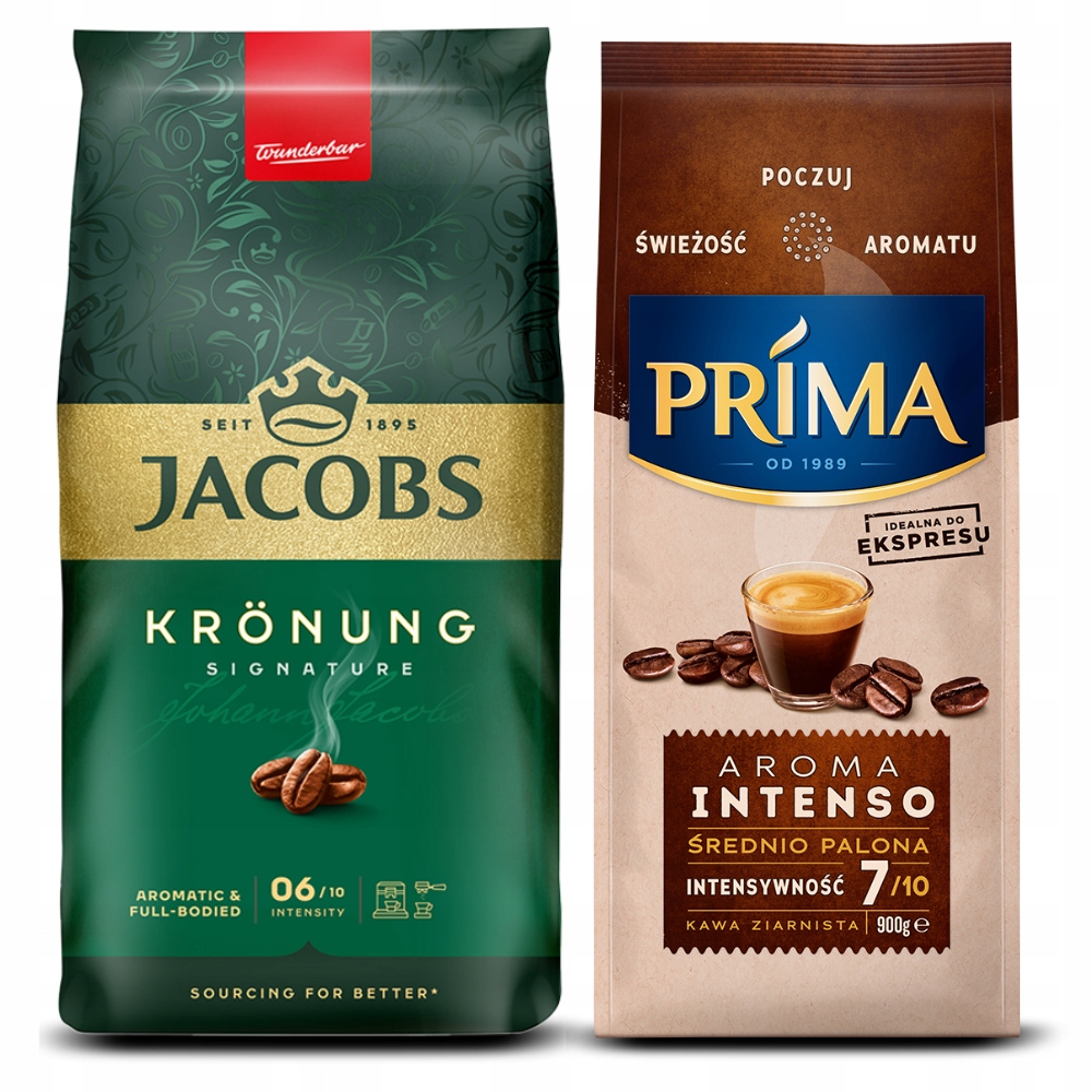 Kawa ziarnista Jacobs Krönung 1kg Prima Aroma Intenso 900g
