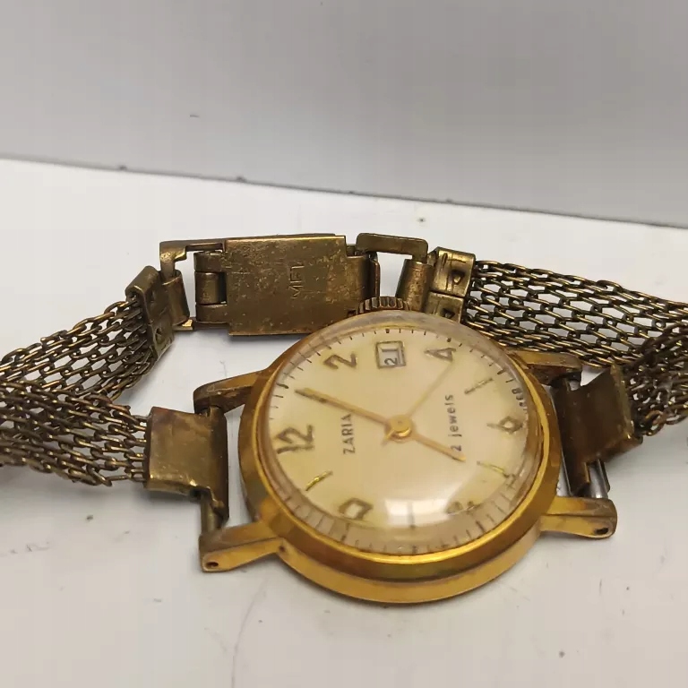 ZEGAREK POZŁACANY NAKRĘCANY DAMSKI ZARIA 22 JEWELS RADZIECKI