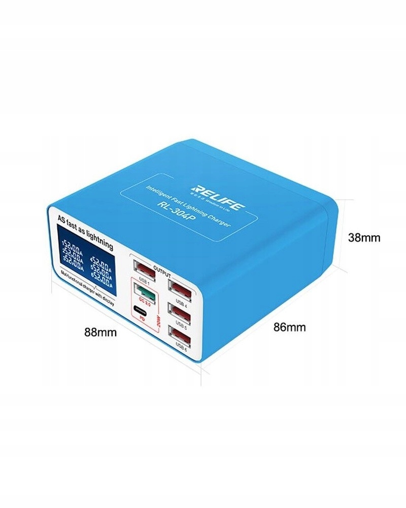 Ładowarka Serwisowa Relife RL-304P 6xUSB QC 3.0 Kod producenta RL-304P