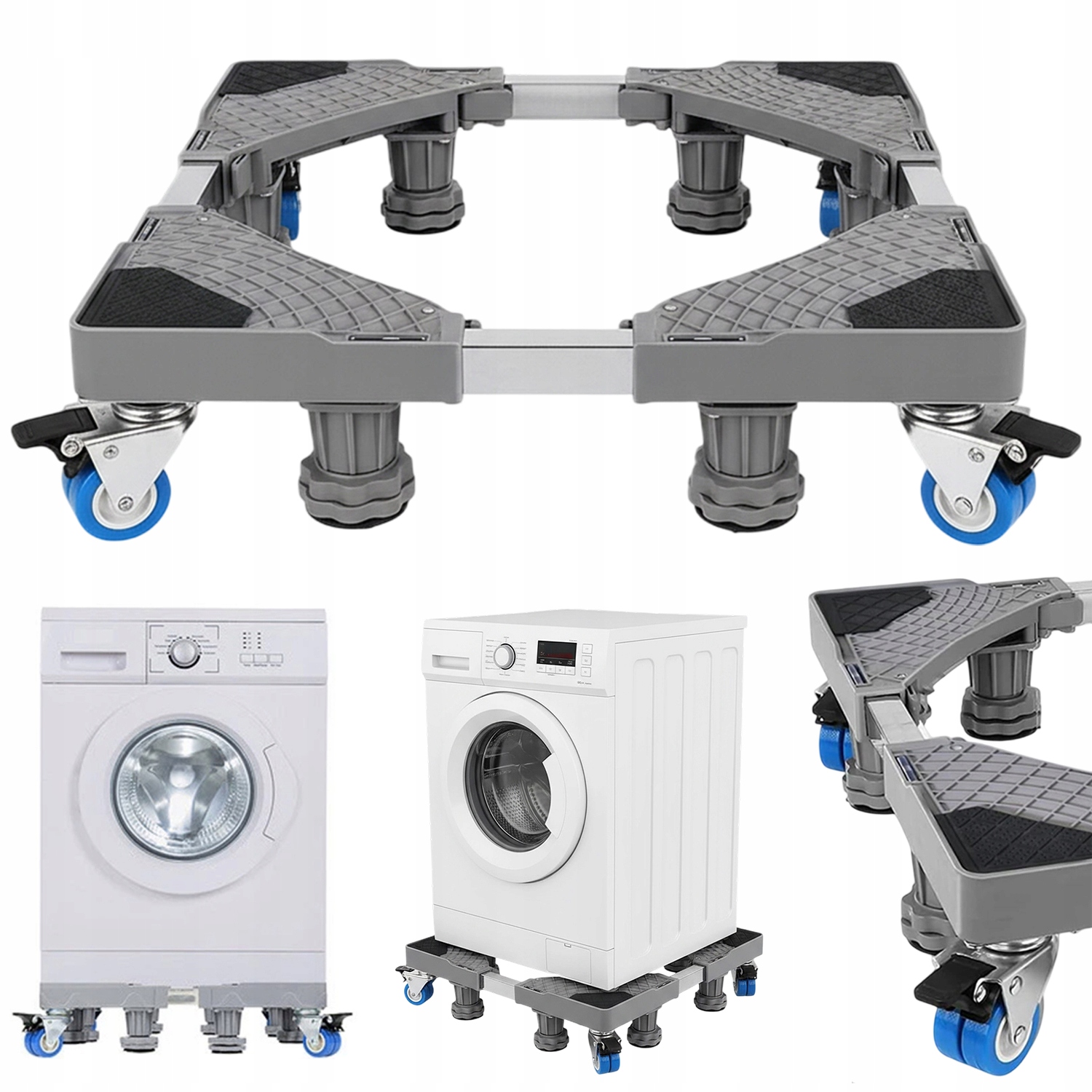 Stojak Pod Pralkę Z 4 Kółkami, Mobilny Wałek, Regulowana, Podstawa Pralki
