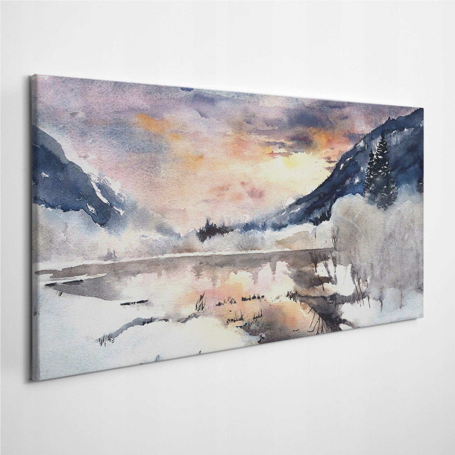 

Zdjęcie na płótnie Góry Jezioro Akwarele 100x50 cm