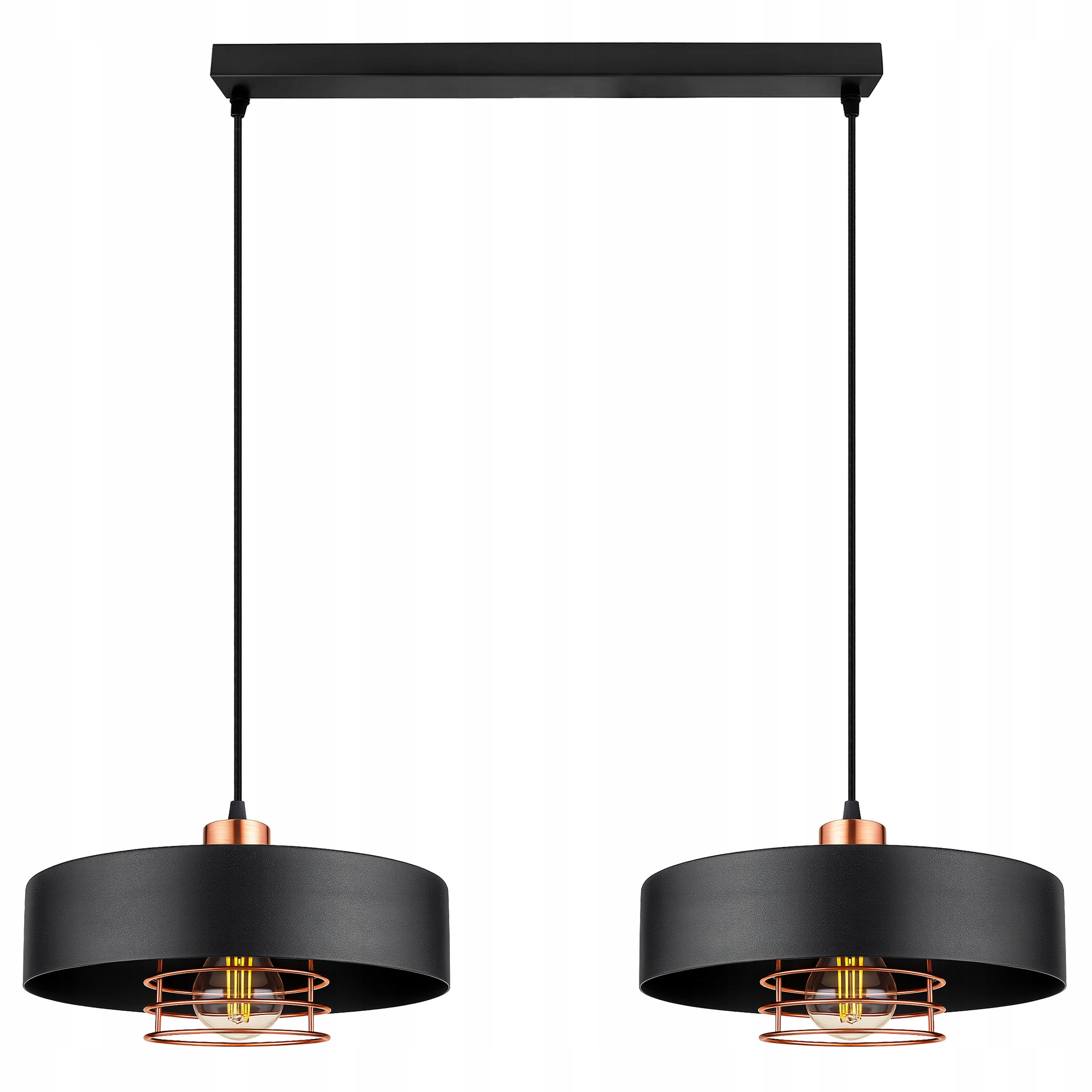 Lampa Sufitowa Wisząca Led Żyrandol Loft Czarna Miedź do Salonu E27 metal