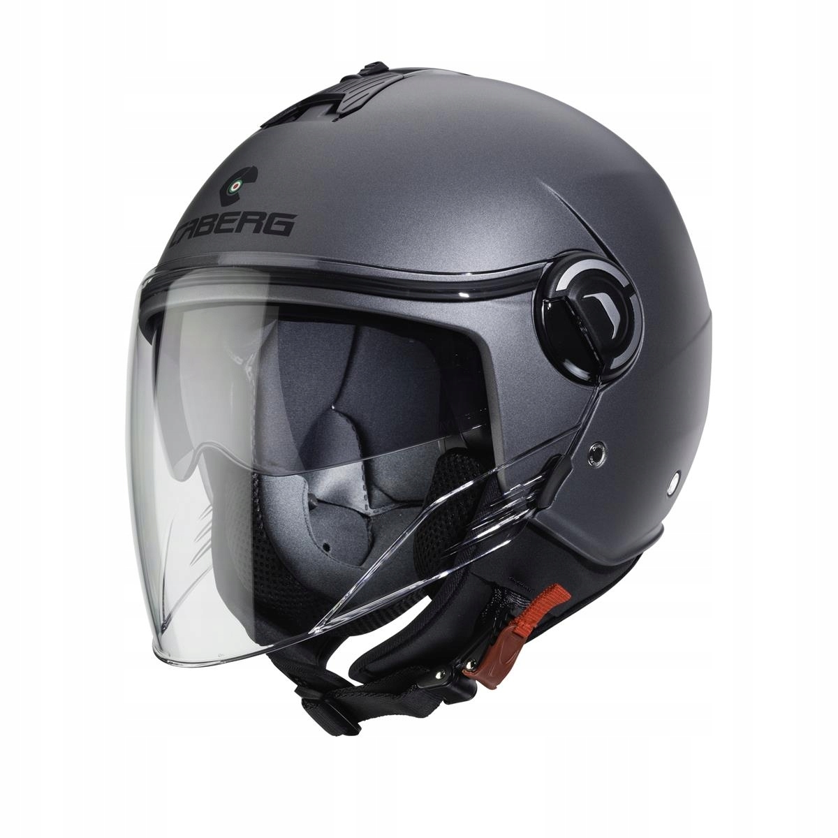 Caberg Otvorená Prilba Jet S Blendou Model Riviera V4X Solid Farba Šedá Matná