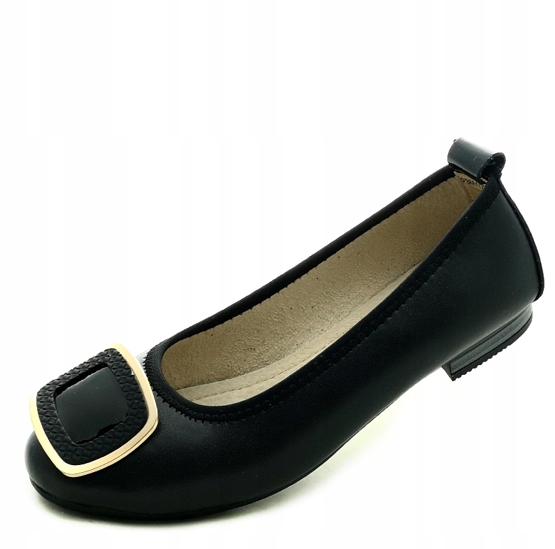 Dámské kožené baleríny loafersy Černé DP3661