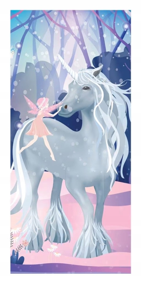 Samolepka Fototapeta Jednorožec a víly v kouzelném lese 91x211
