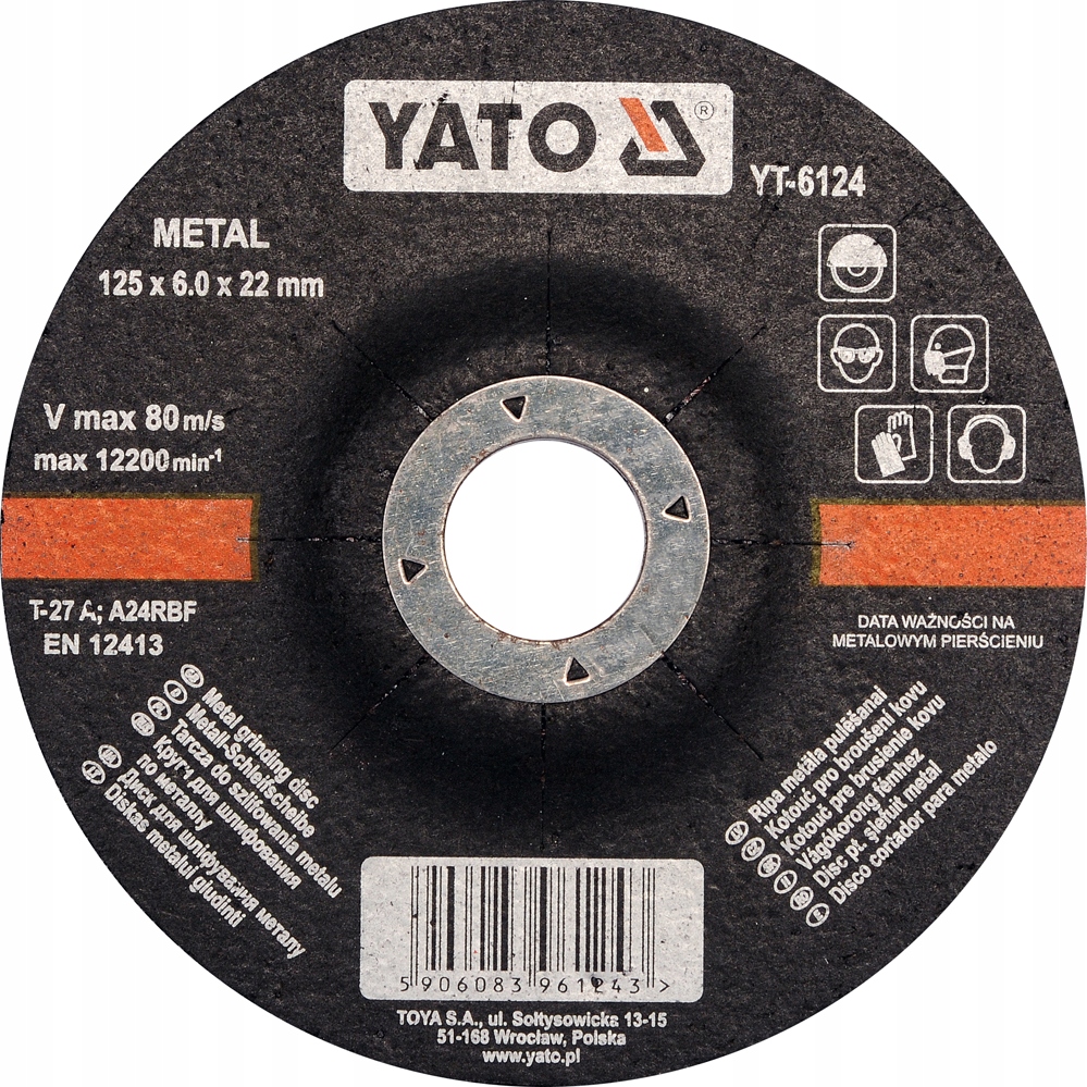 

Yato Tarcza do szlifowania metalu 125x6,0x22 mm
