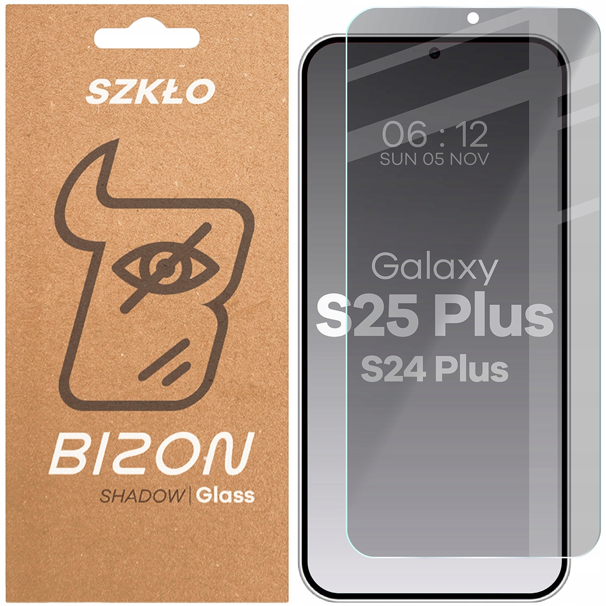 Bizon prywatyzujące Clear Shadow do Galaxy S25 Plus/S24 Plus Przyciemniane