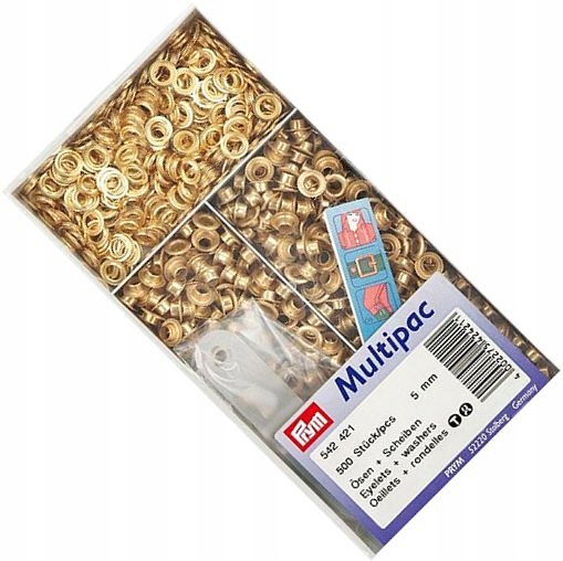 očka na textil, jeans fi 5mm zlatá 500ks Prym 5