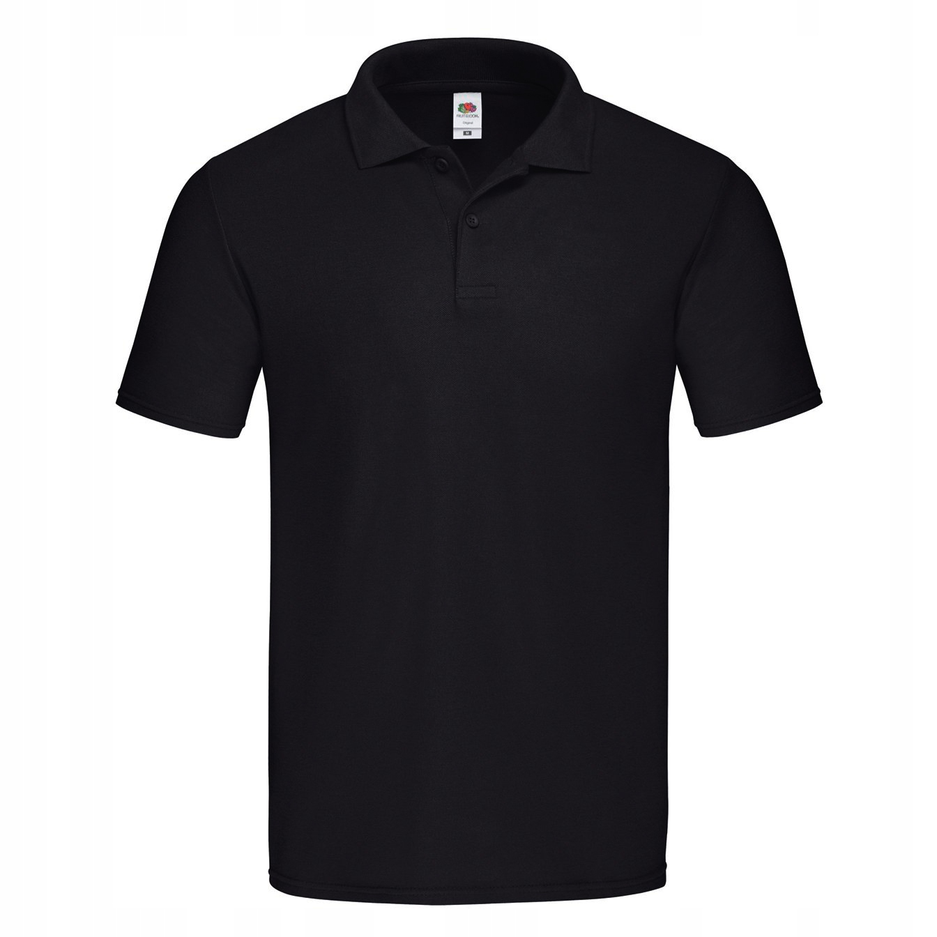KOSZULKA Polo ORIGINAL Fruit of The Loom black XXL Rękaw krótki rękaw