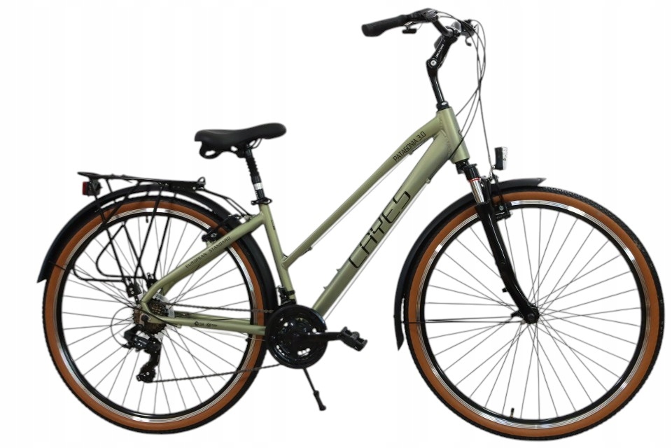 Lekki Aluminiowy Rower Premium Trekkingowy Perłowy 28" 2 Amortyzatory