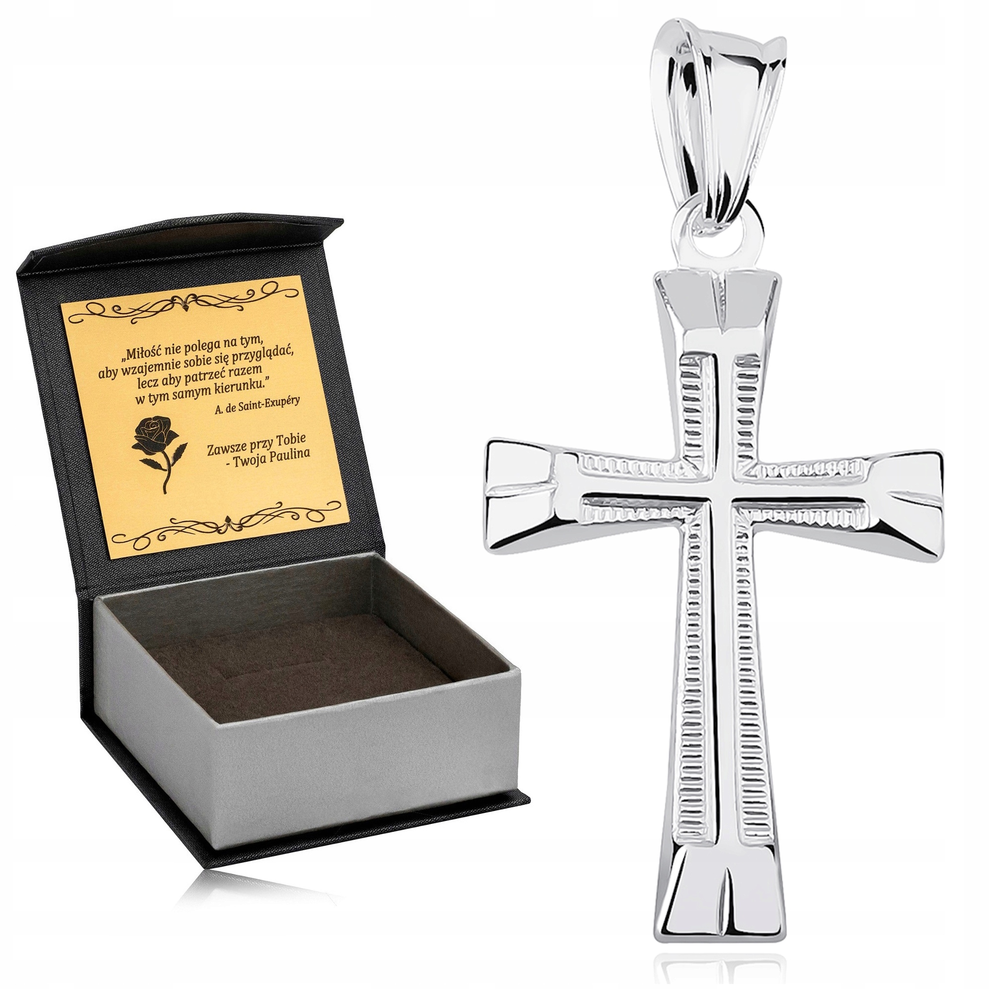 Lesklý Stříbrný K Prvnímu Svatému Přijímání Křížek 925 Dárek Pro Dívku K Přijímání