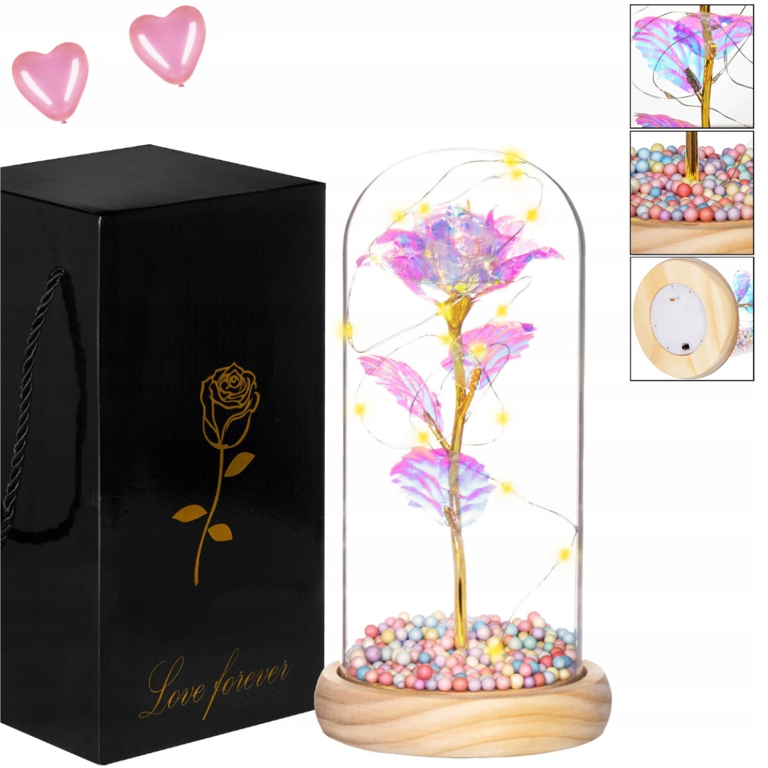 Stabilizovaná Růže Ve Skle Valentýn Dárek Led růžička kopule Květina Pro Manželku