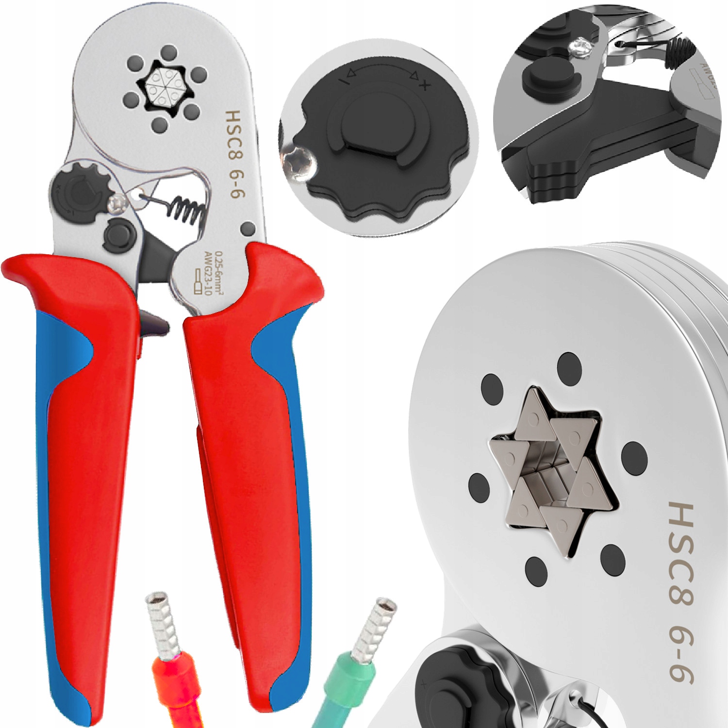 

Zaciskarka tulejek kabli konektorów Sześciokątna