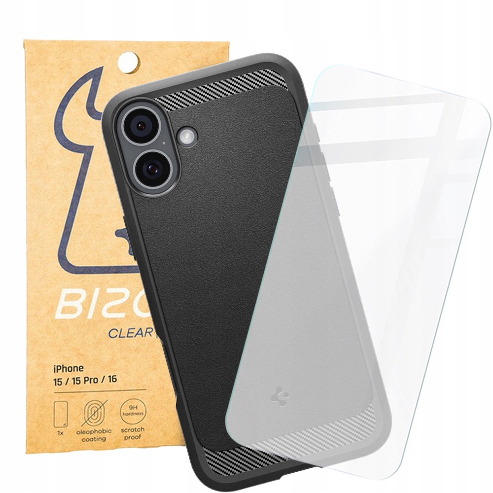 Pouzdro pro Magsafe sklo pro iPhone 16, Spigen, Bizon, zadní kryt zadní sklo