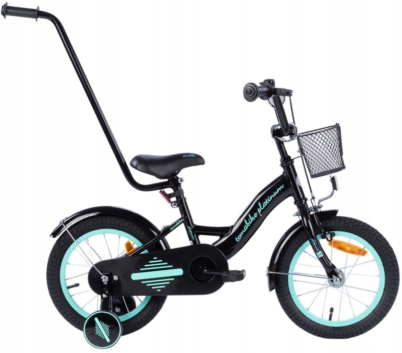 Rowerek Rower Tomabike 14 Cali V-break Prowadnik Koszyk Kółka Boczne