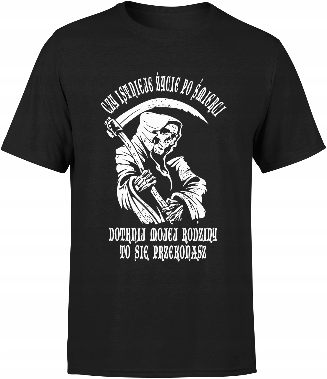

Koszulka Męska Z Nadrukiem Napisami T-shirt Czarna